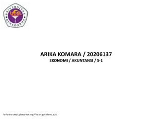 ARIKA KOMARA / 20206137 EKONOMI / AKUNTANSI / S-1