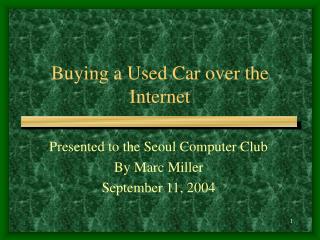 Buying a Used Car over the Internet