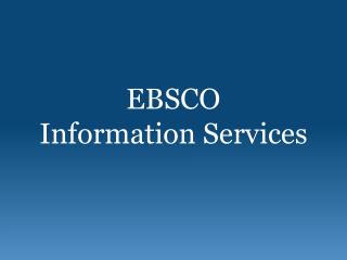 EBSCO Information Services