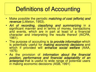 Definitions of Accounting