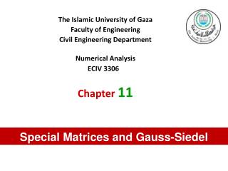 The Islamic University of Gaza Faculty of Engineering Civil Engineering Department