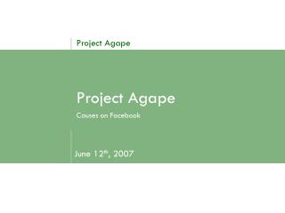 Project Agape