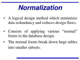 Normalization