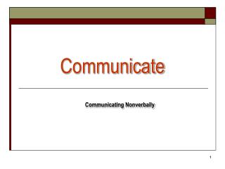 Communicating Nonverbally