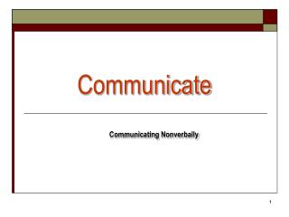 Communicating Nonverbally