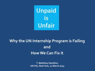 Why the UN Internship Program is Failing and How We Can Fix it