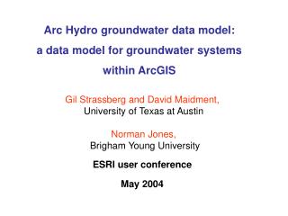 Arc Hydro groundwater data model: a data model for groundwater systems within ArcGIS