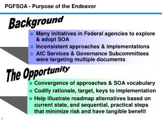 PGFSOA - Purpose of the Endeavor