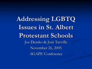Addressing LGBTQ Issues in St. Albert Protestant Schools