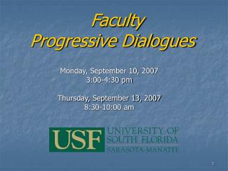 Faculty Progressive Dialogues