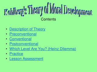 Kohlberg's Theory of Moral Development