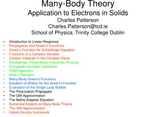 Introduction to Linear Response Propagators and Green’s Functions