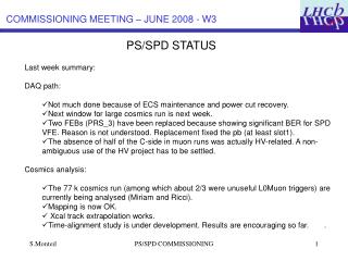 PS/SPD STATUS