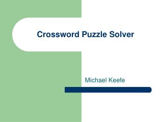 Crossword Puzzle Solver