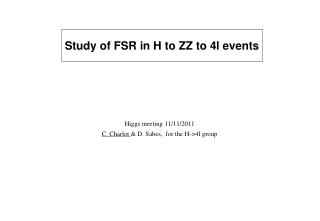 Study of FSR in H to ZZ to 4l events