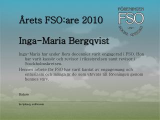 Årets FSO:are 2010