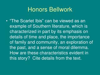 Honors Bellwork