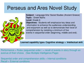 Perseus and Ares Novel Study
