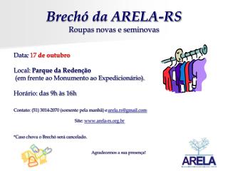 Brechó da ARELA-RS Roupas novas e seminovas