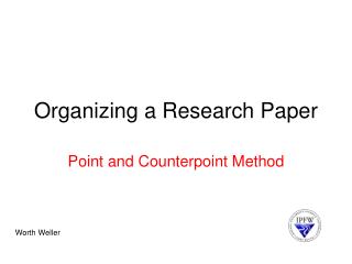 Organizing a Research Paper
