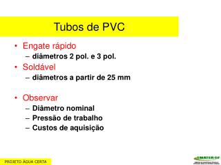 Tubos de PVC