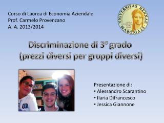 Corso di Laurea di Economia Aziendale Prof. Carmelo Provenzano A. A. 2013/2014