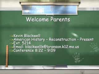 Welcome Parents