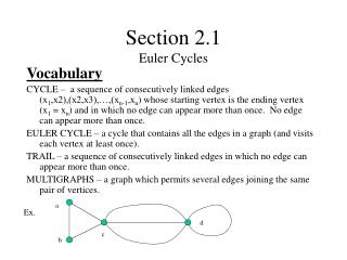 Section 2.1 Euler Cycles
