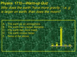 Why does the earth “have more gravity,” i.e. g is larger on earth, than does the moon?