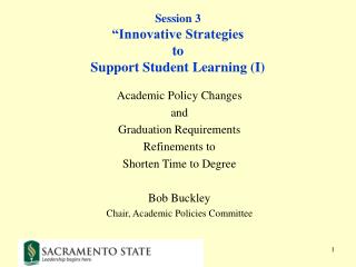 Session 3 “Innovative Strategies to Support Student Learning (I)