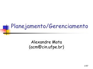 Planejamento/Gerenciamento