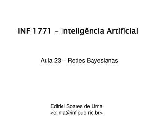 INF 1771 – Inteligência Artificial