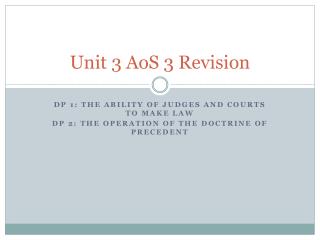 Unit 3 AoS 3 Revision