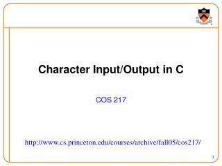 Character Input/Output in C