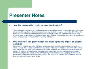 Presenter Notes