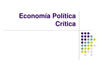 Economía Política Crítica