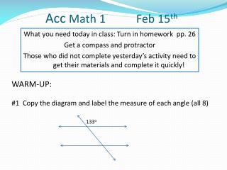 Acc Math 1 		Feb 15 th