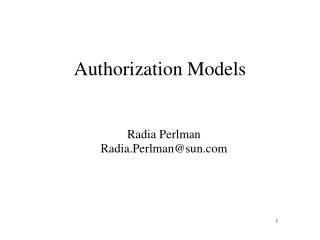 Authorization Models