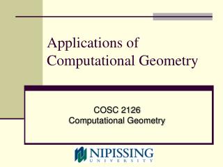 Applications of Computational Geometry