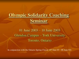 Olympic Solidarity Coaching Seminar