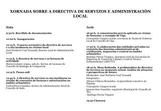 XORNADA SOBRE A DIRECTIVA DE SERVIZOS E ADMINISTRACIÓN LOCAL