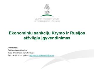 Ekonominių sankcijų Krymo ir Rusijos atžvilgiu įgyvendinimas