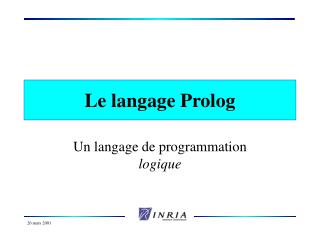 Le langage Prolog