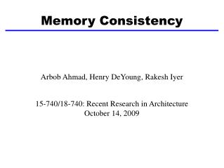Memory Consistency