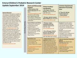 Emory+Children’s Pediatric Research Center Update September 2014