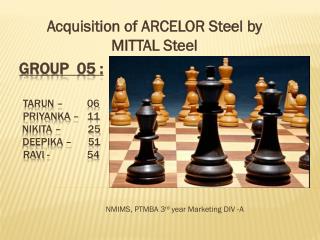 Acquisition of ARCELOR Steel by MITTAL Steel