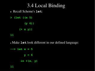 3.4 Local Binding