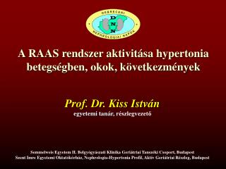 A RAAS rendszer aktivitása hypertonia betegségben, okok, következmények