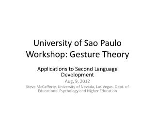 University of Sao Paulo Workshop: Gesture Theory