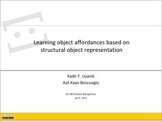 Learning object affordances based on structural object representation